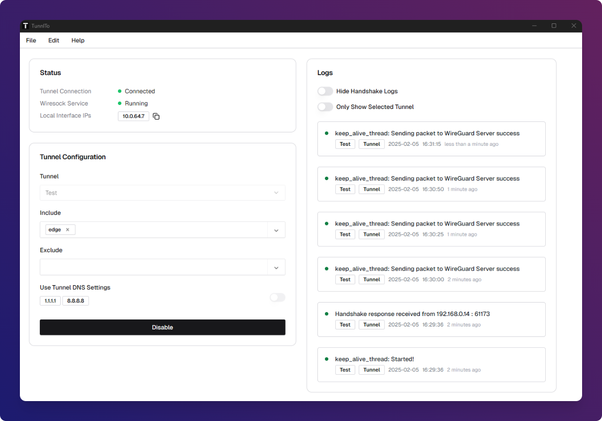 Screenshot description