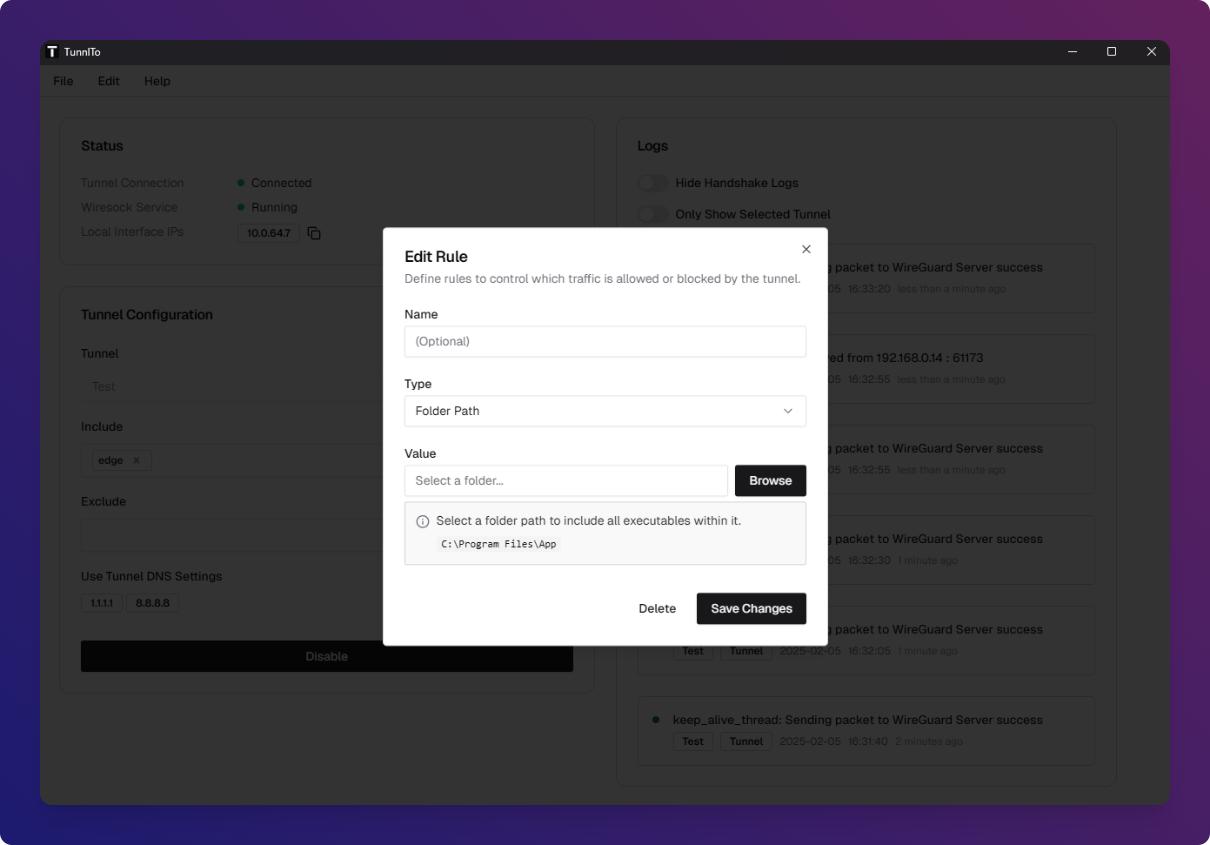 Screenshot description
