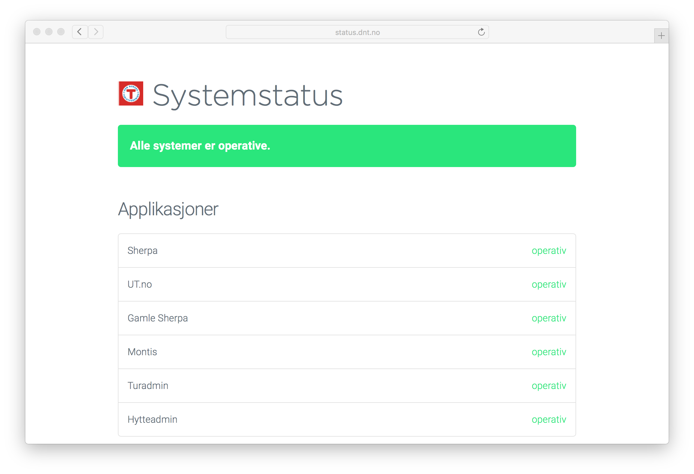 GitHub - Turistforeningen/status: System Status Overview Turistforeningen/status - 웹