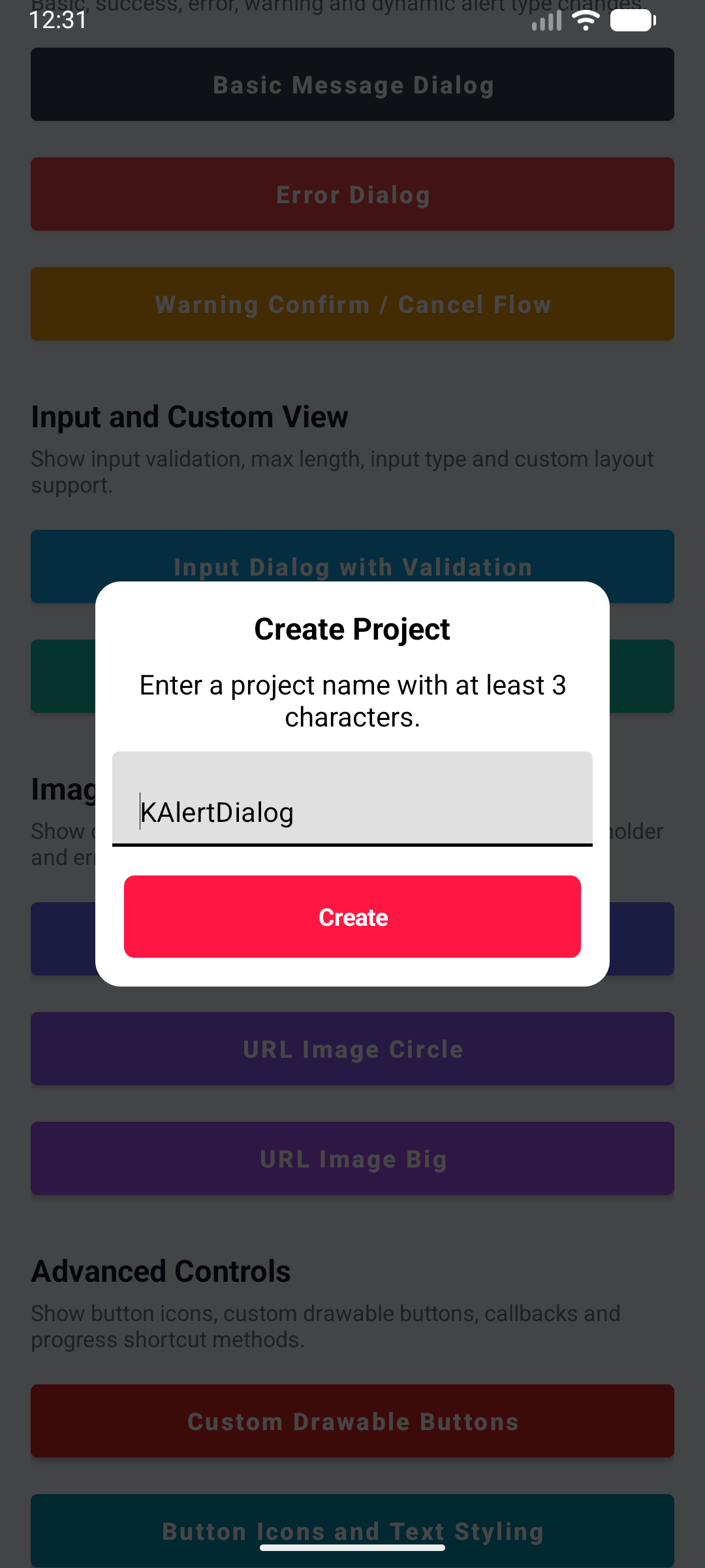 KAlert Dialog Input Validation Dialog