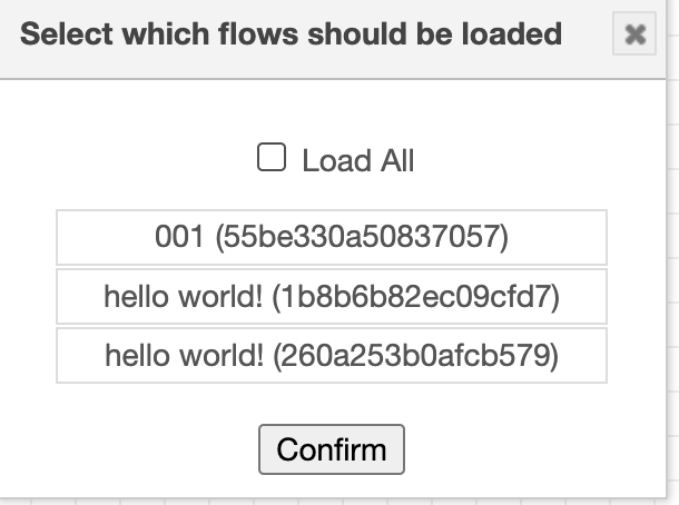 Filter Flows Popup