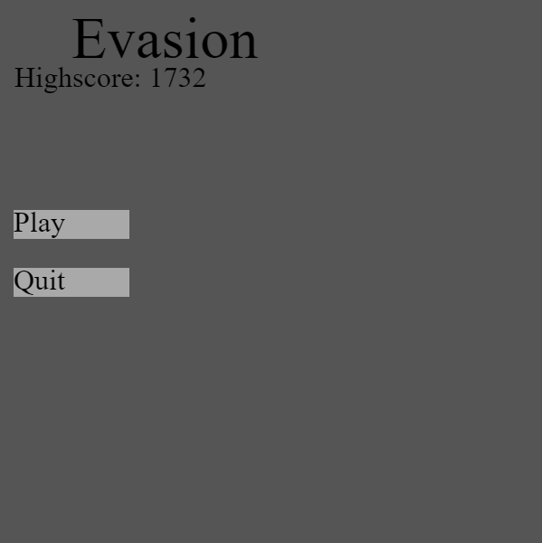 Evasion Mainmenu