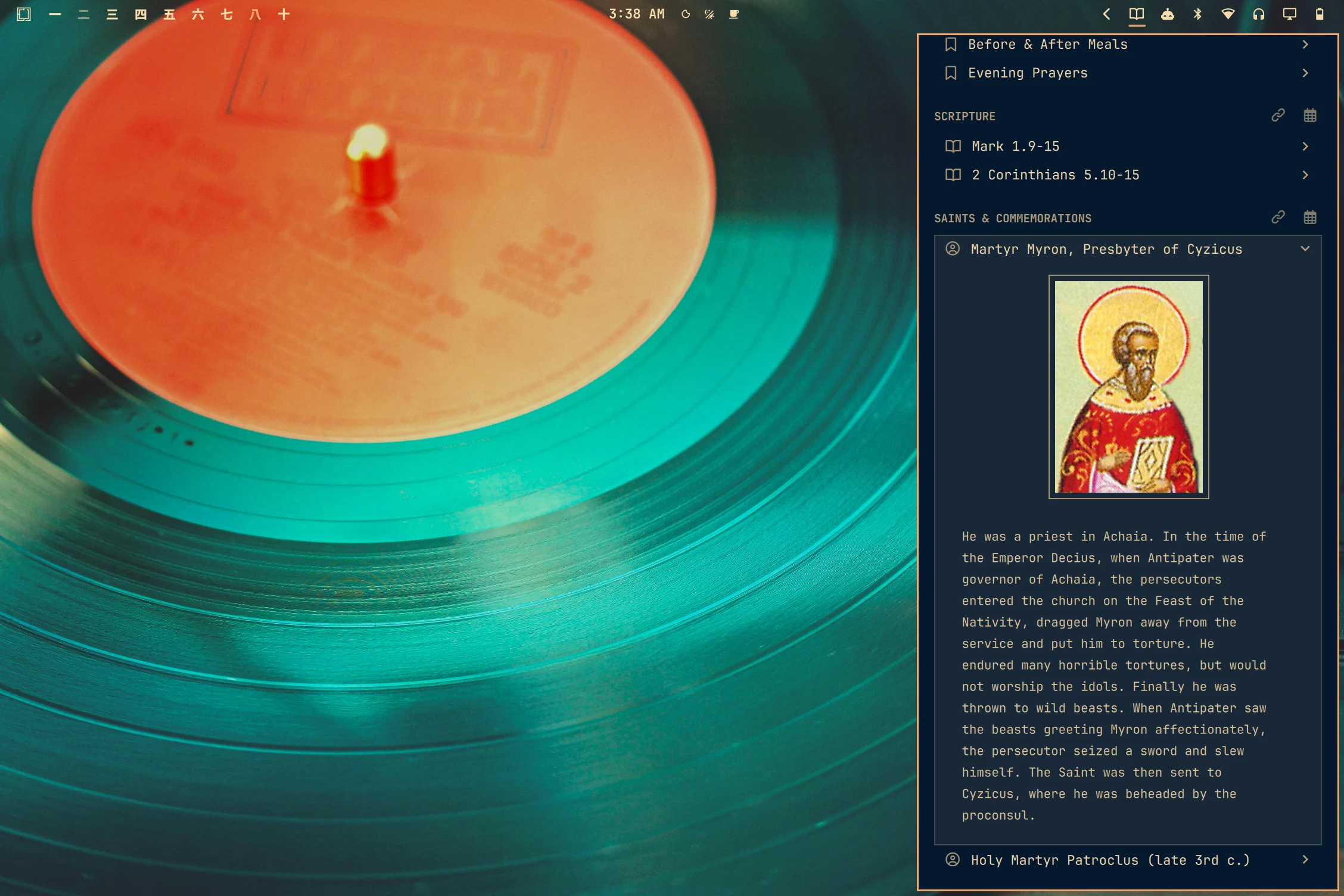 Expanded saint life with OCA icon