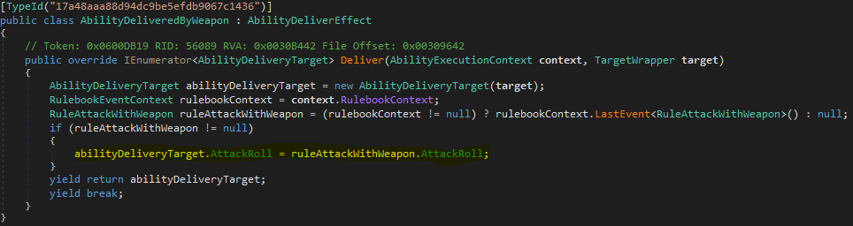 AbilityDeliveredByWeapon setting AttackRoll