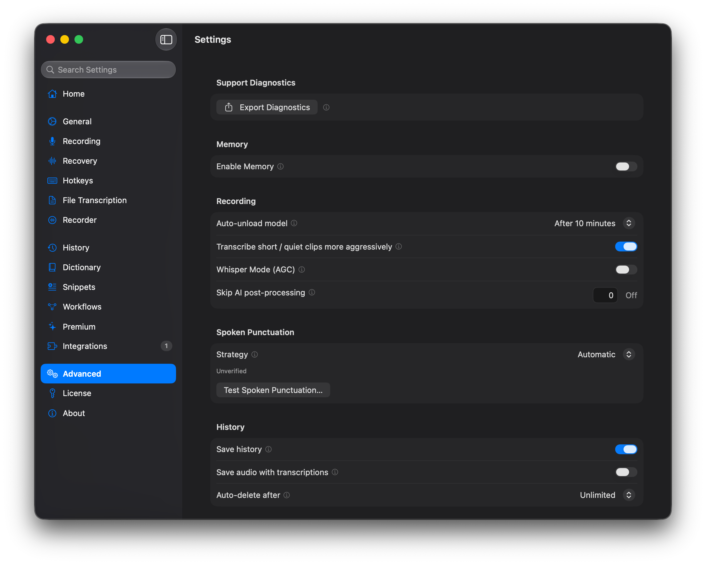 Advanced Settings
