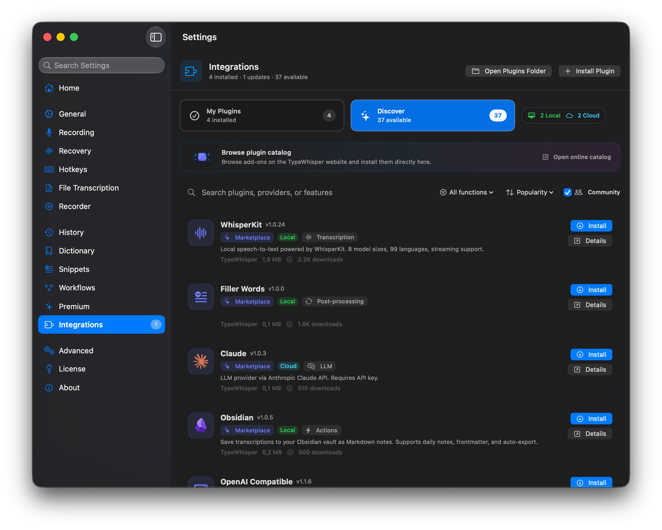Integration Marketplace