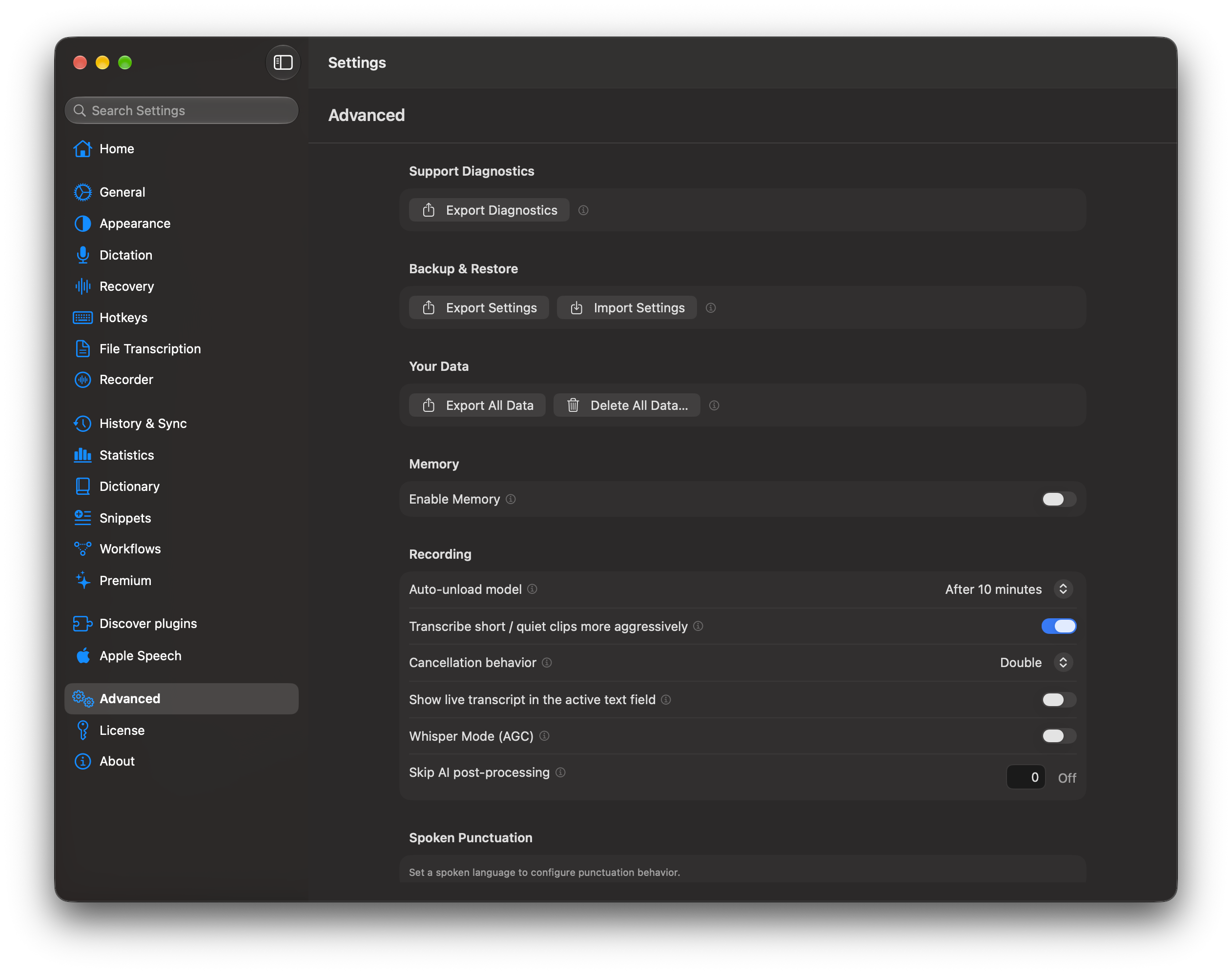 Advanced Settings