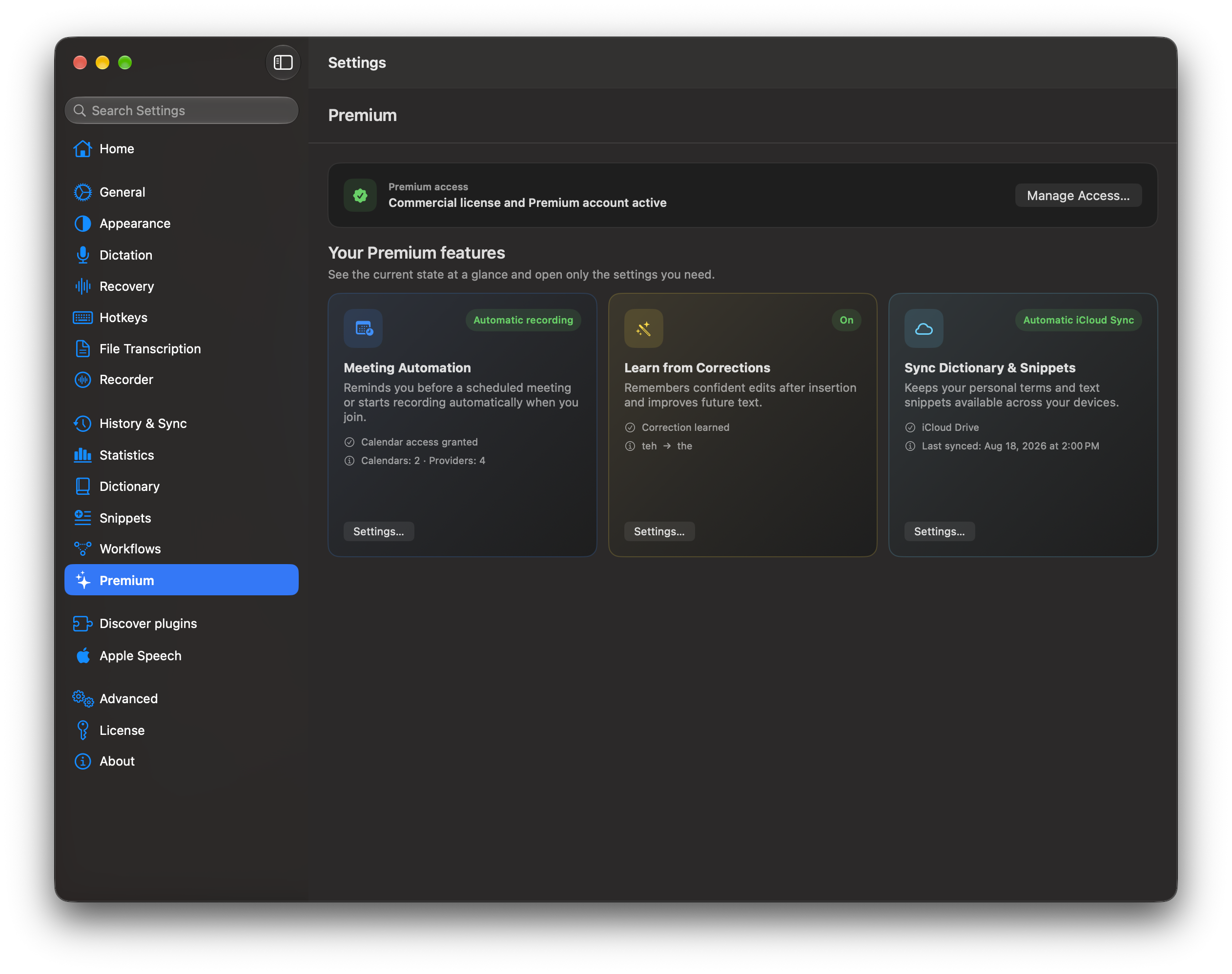 Premium Overview