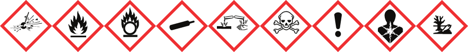 all of the ghs pictograms displayed next to each other.