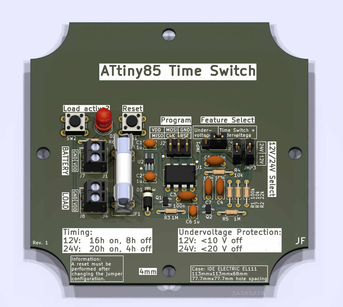 Attiny85 time switch, from the project README