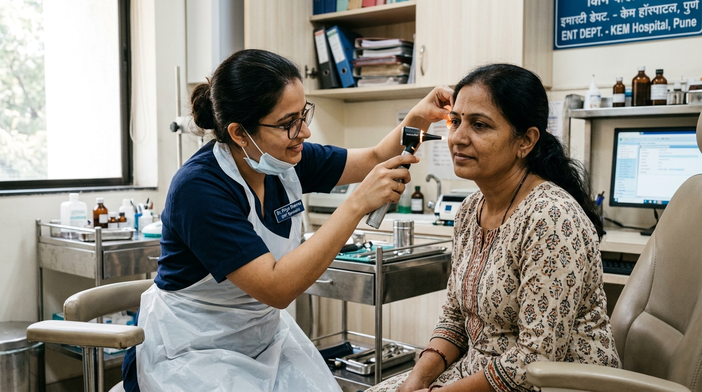 Earwax cleaning and ENT ear examination by Dr. Sangeeta Sengar in Kanpur
