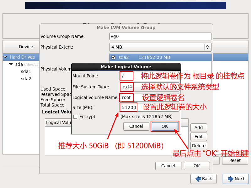 CentOS6-Installation-Step29-LogicalVolume-Root-Ext4-Size-51200MiB