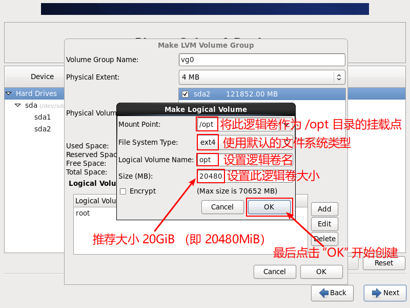 CentOS6-Installation-Step31-LogicalVolume-Opt-Ext4-Size-20480MiB