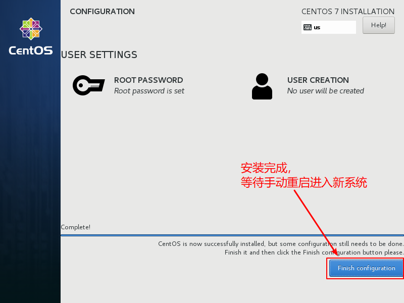 CentOS7-Installation-Step36-Finished-Configuration-For-CentOS7-Minimal