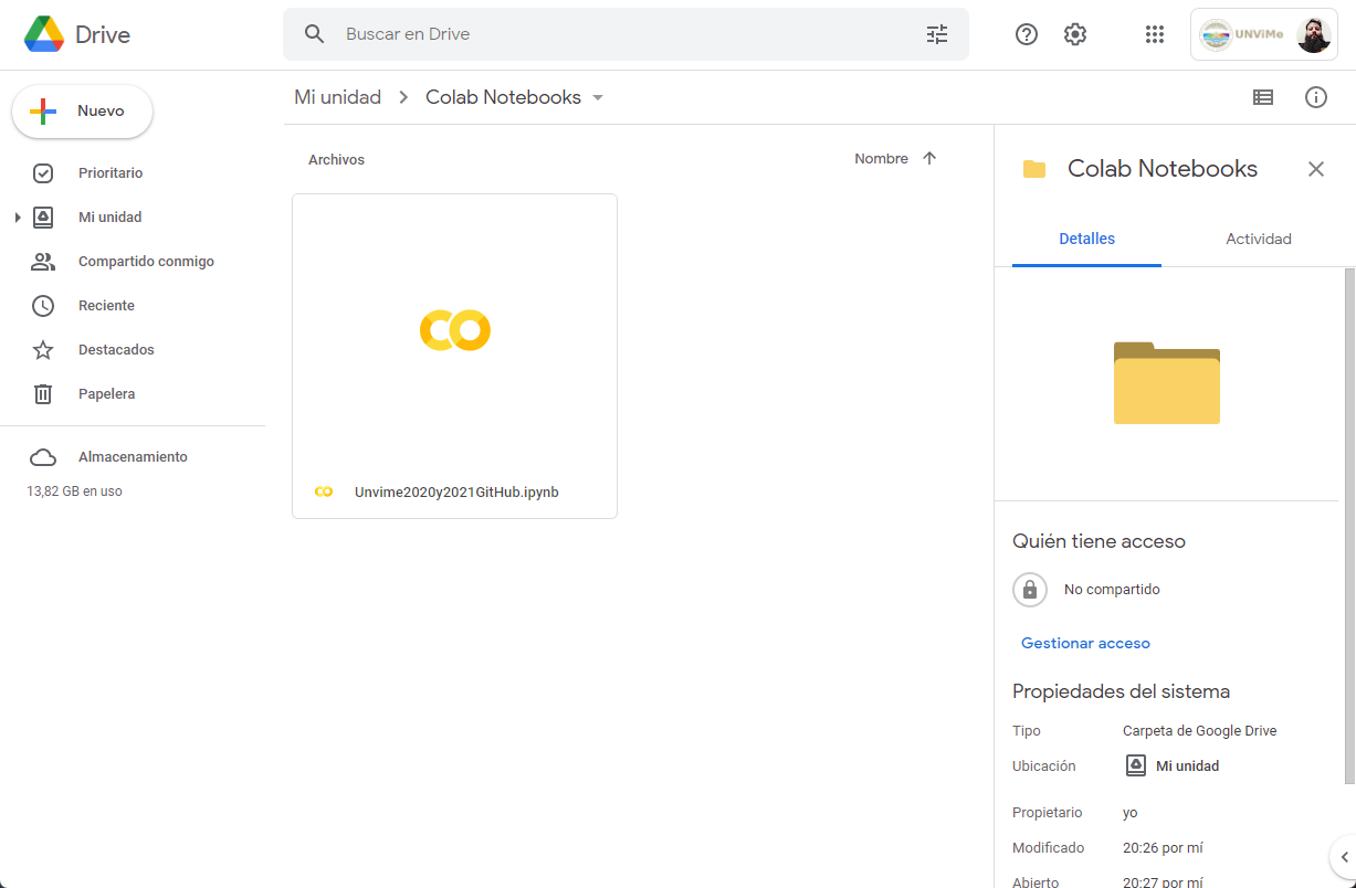 Colab Folder in Google Drive