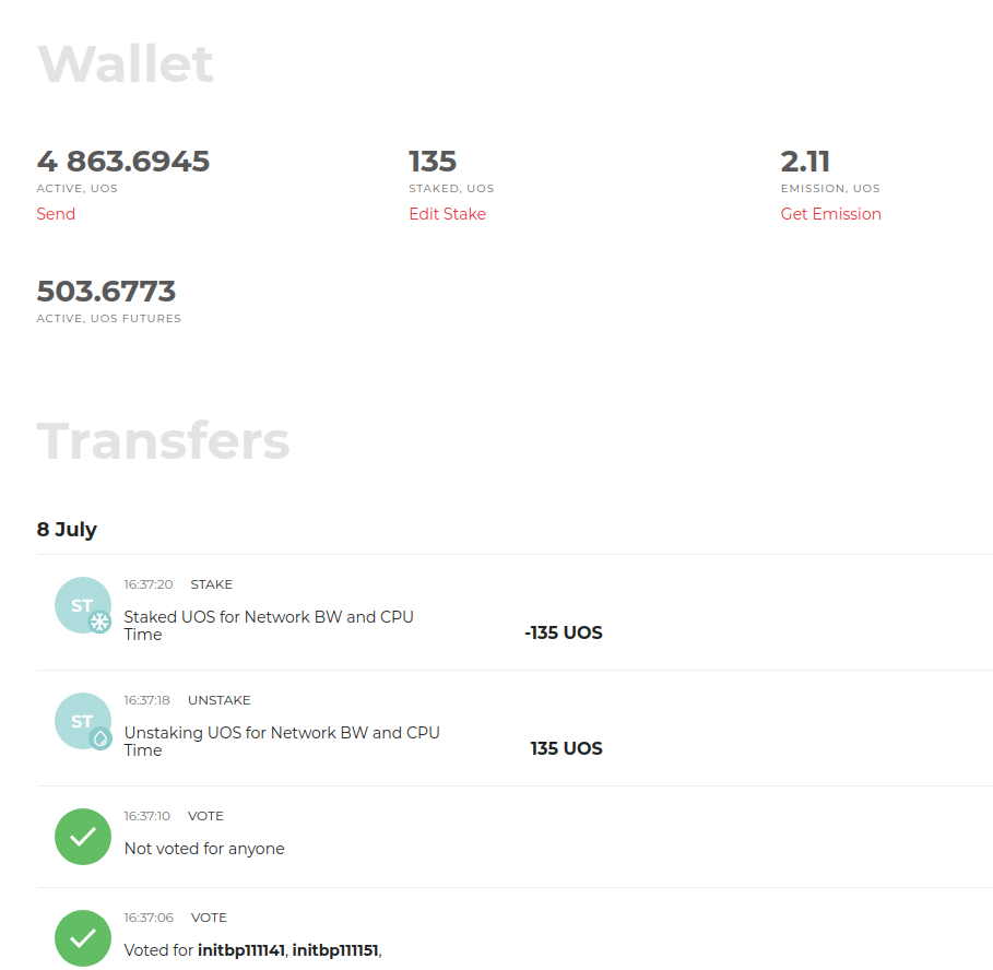 Wallet interface