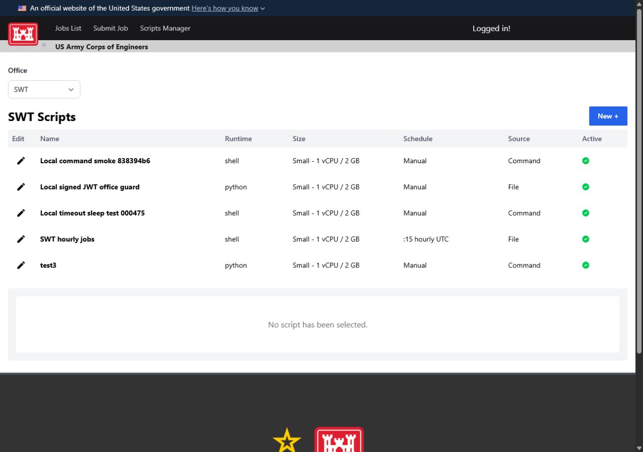 Scripts Manager list