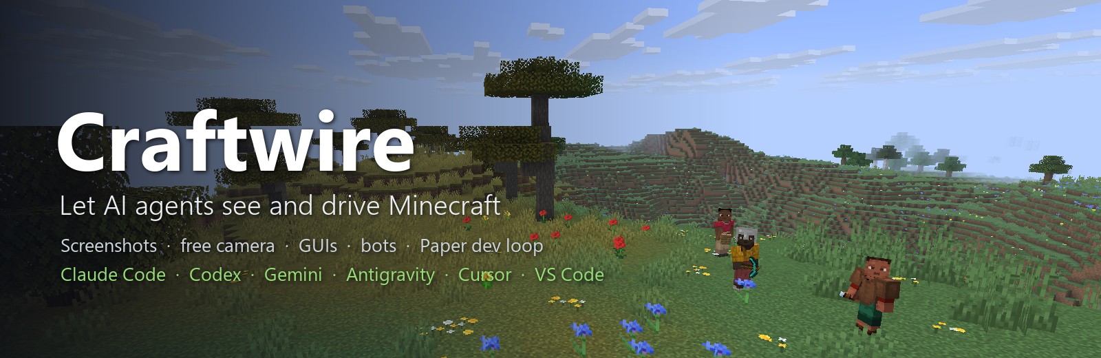 Craftwire: let AI agents see and drive Minecraft