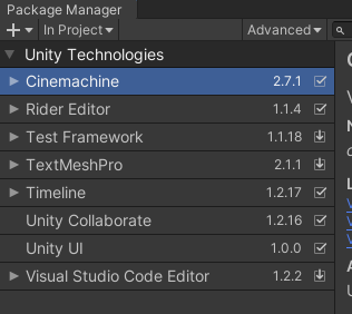 Unity package manager
