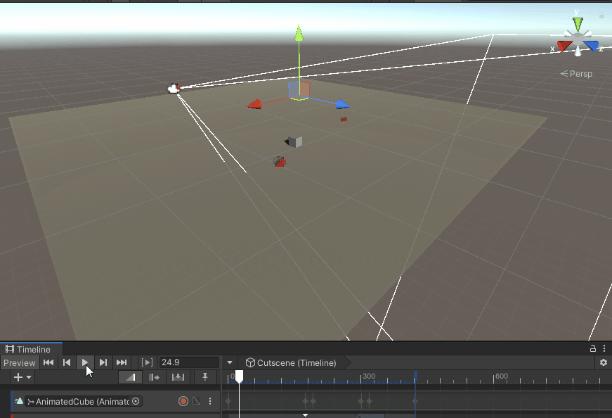 Unity 3d cube moving with timeline on third person view