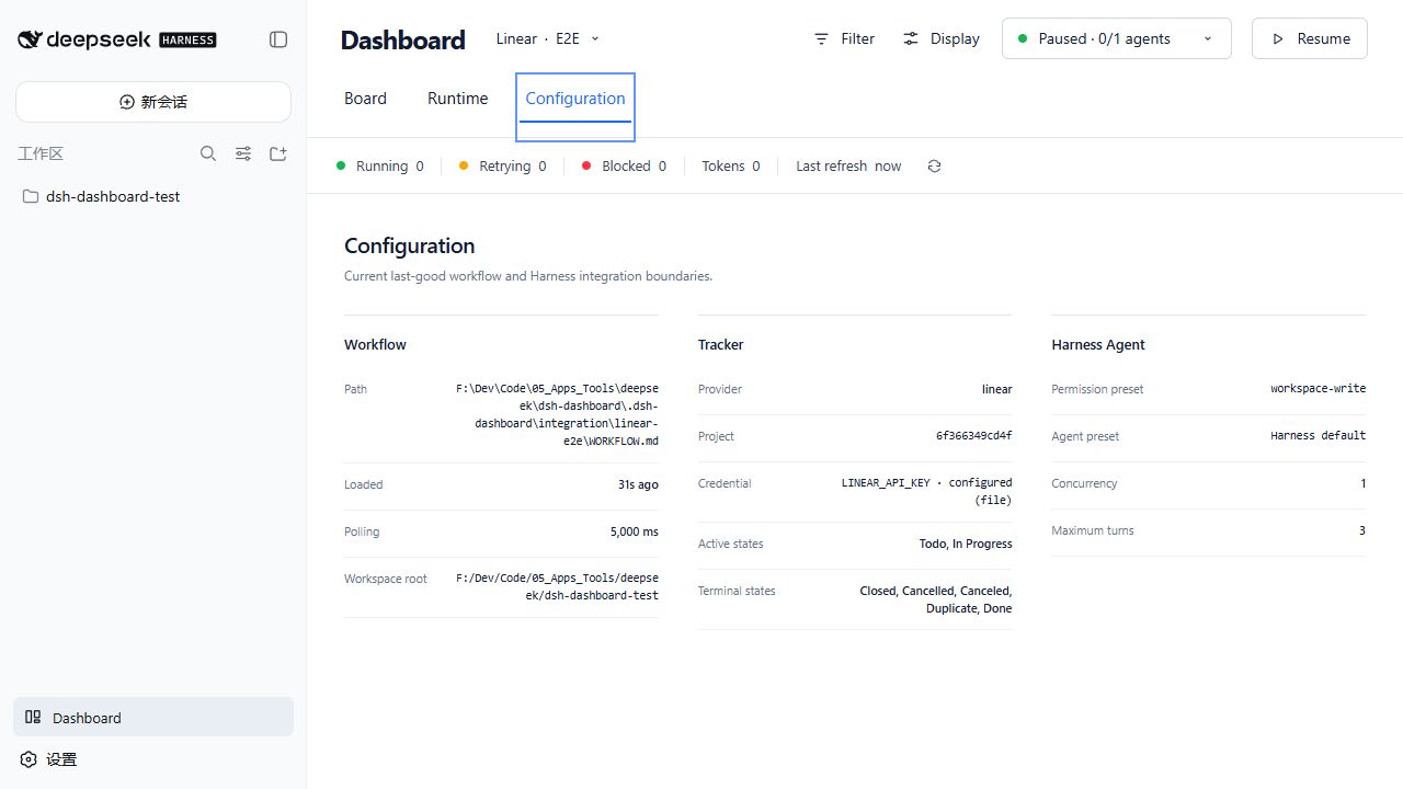 Dashboard 的工作流、Tracker 与 Harness Agent 配置