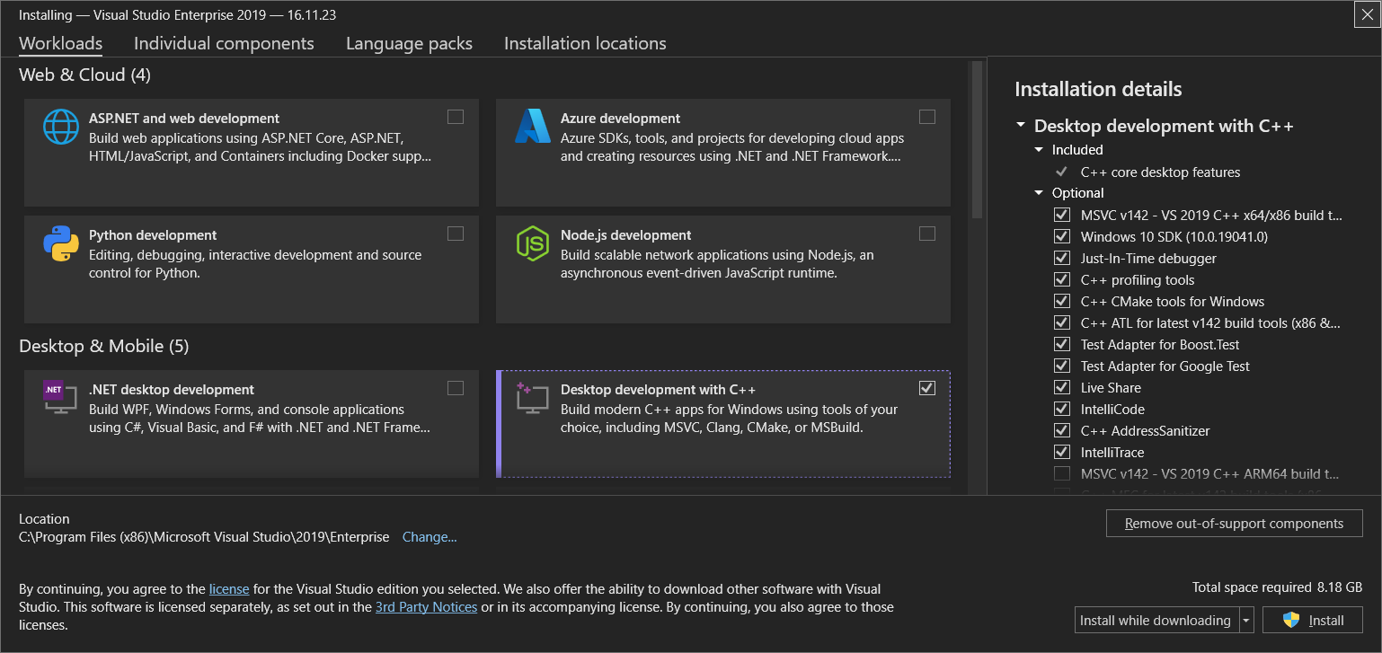 Visual Studio Components