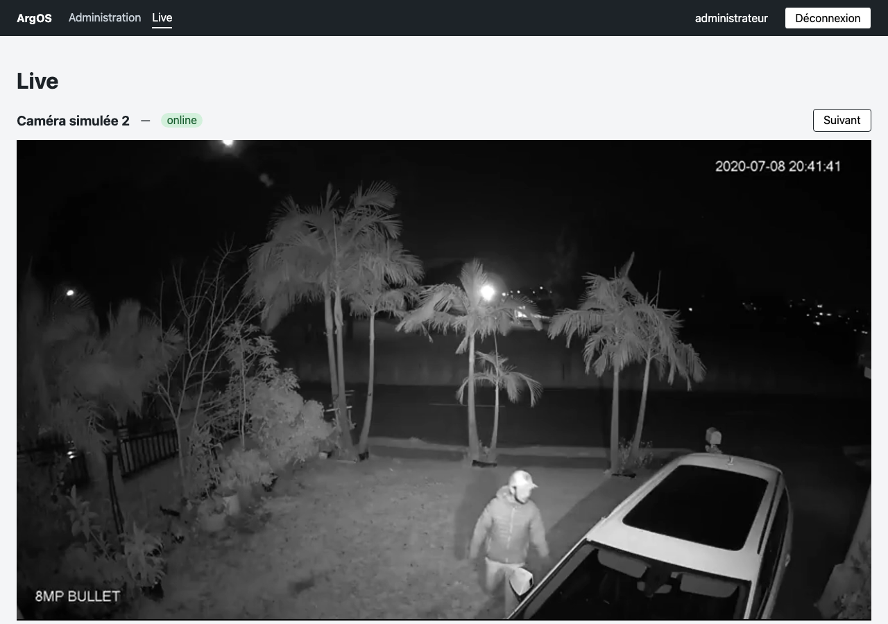 Live de la Caméra pendant un certificat changé