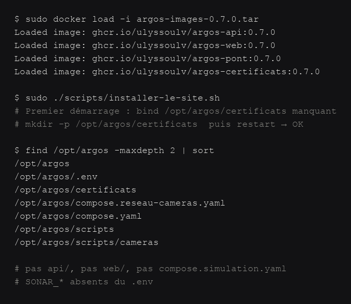 Scénario 5 — /opt/argos après install