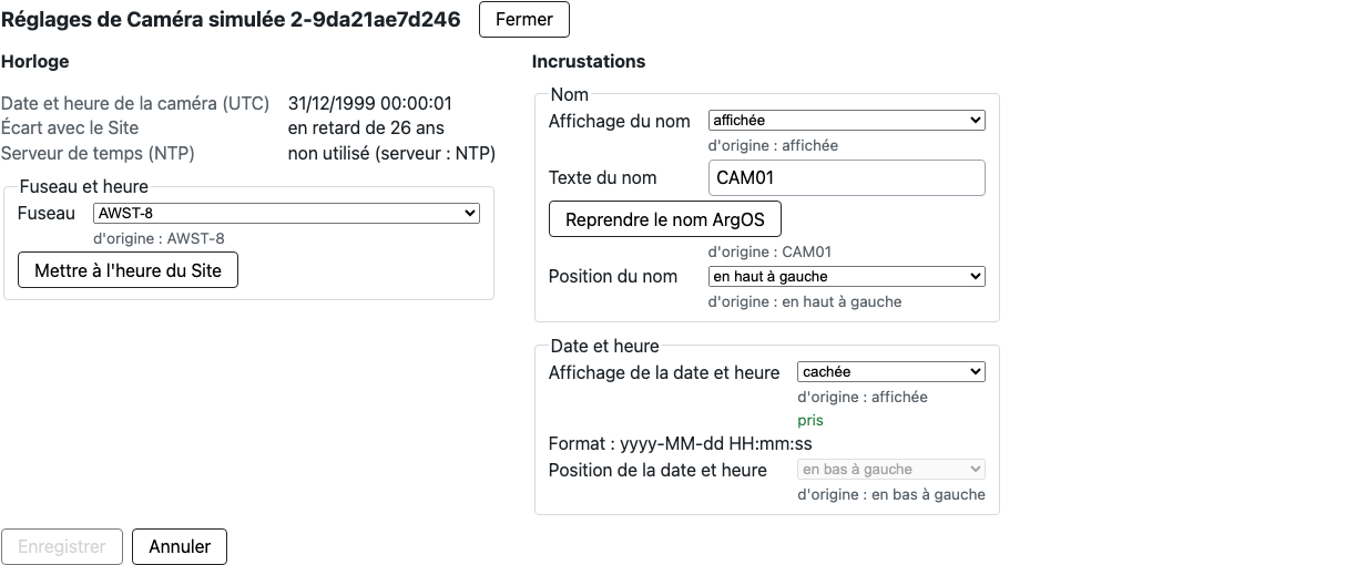 Date et heure cachée : pris