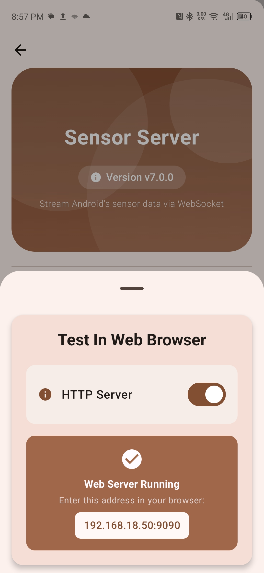Screenshot 6 of SensorServer — opens full size