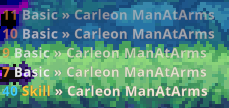 The mini log above the minimap