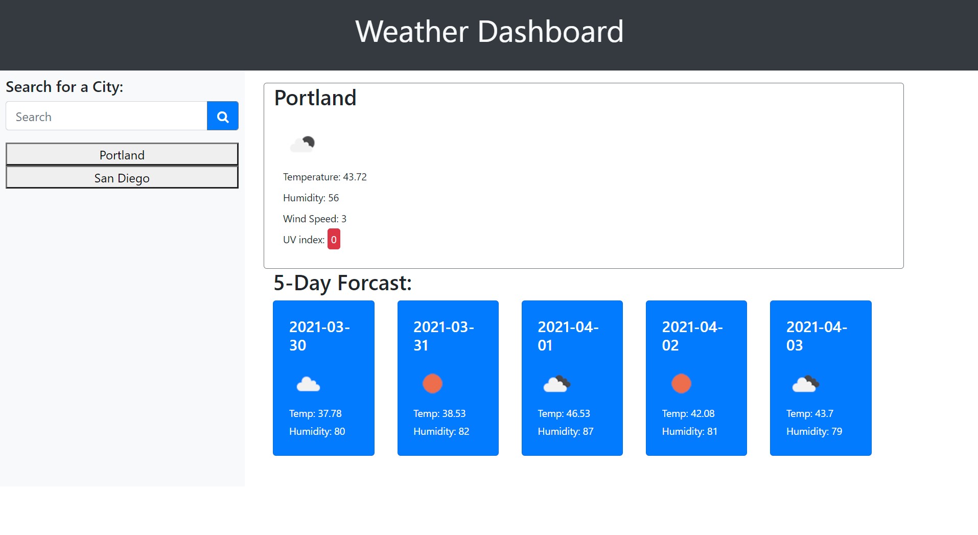 Weather Dashboard