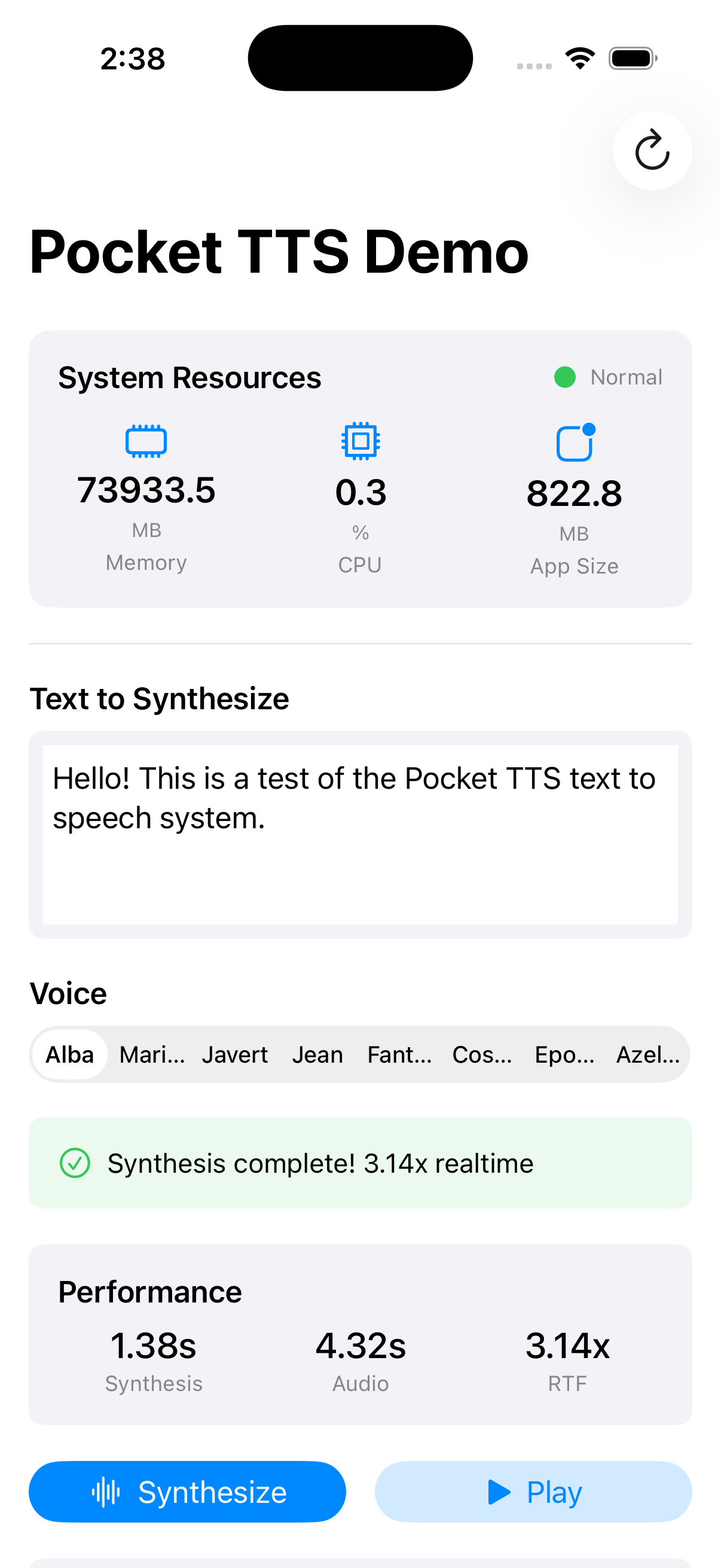 PocketTTS Demo App