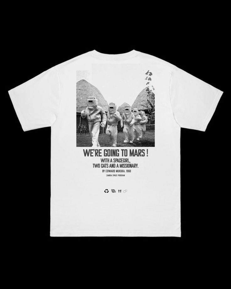 Zambia Space Program 1960 portrait white t-shirt