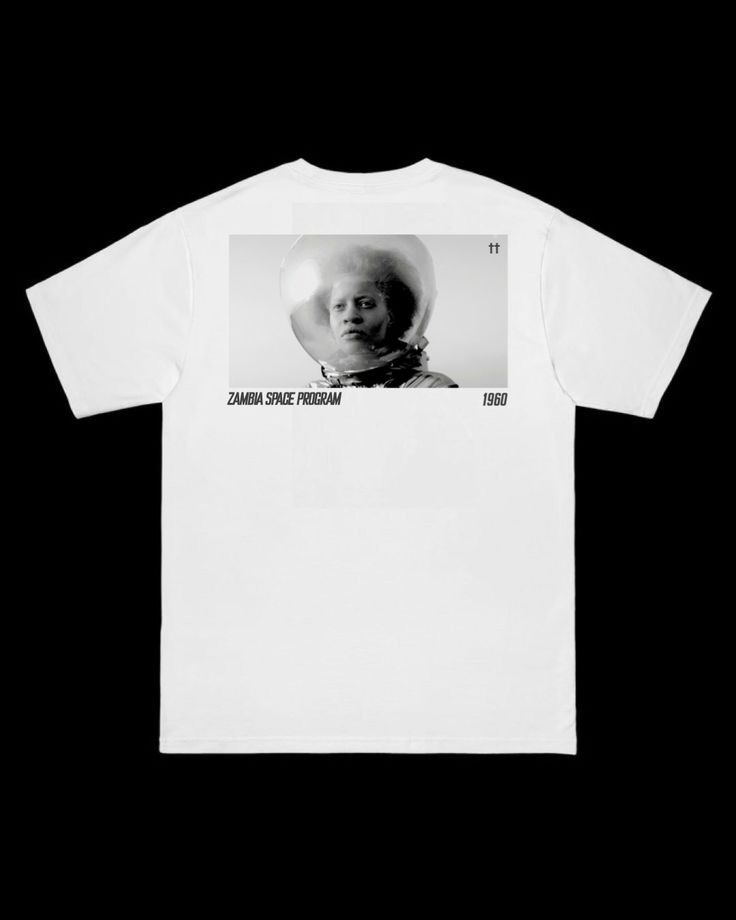 Zambia Space Program Academy white t-shirt with portrait