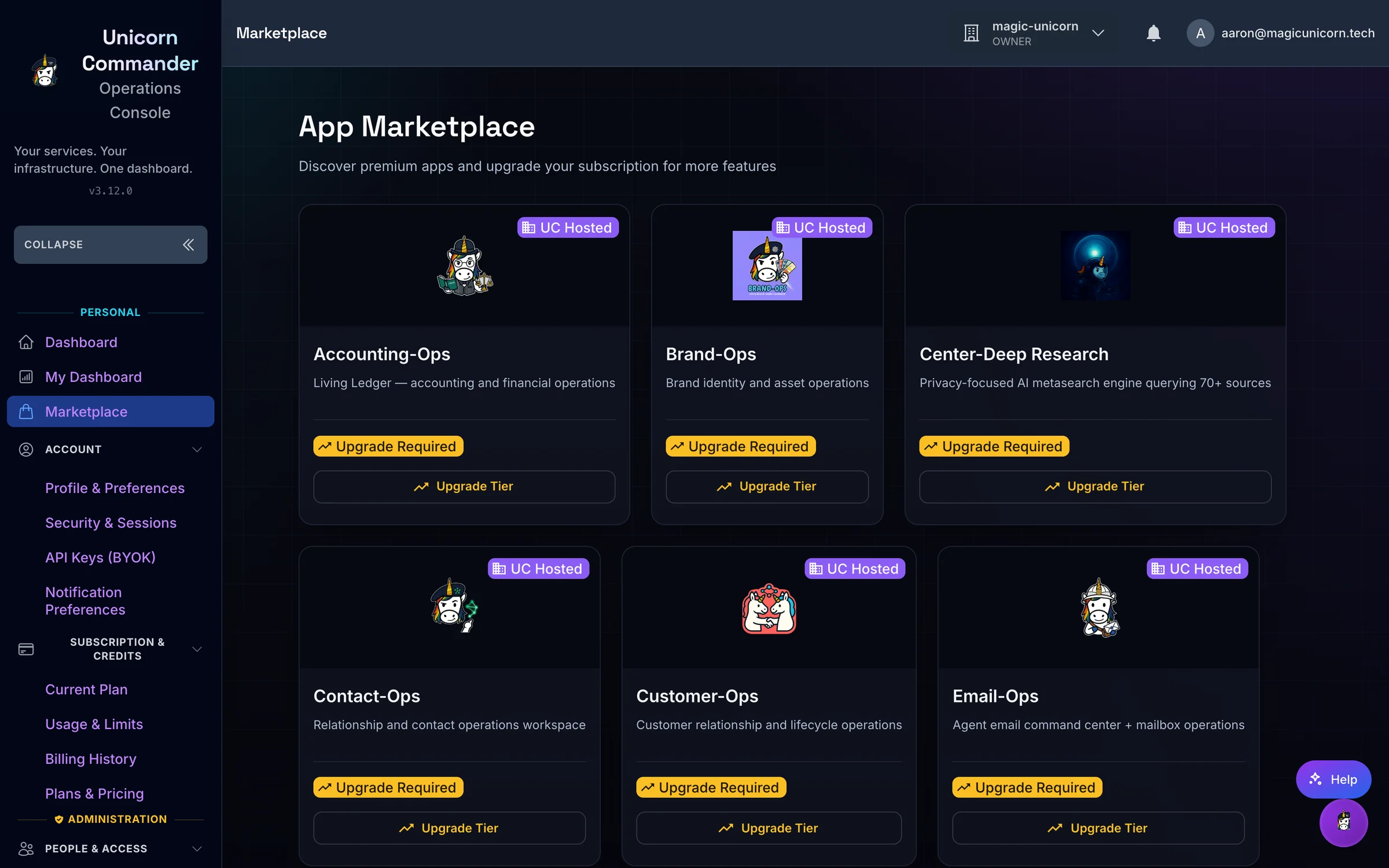 The Ops-Center app marketplace
