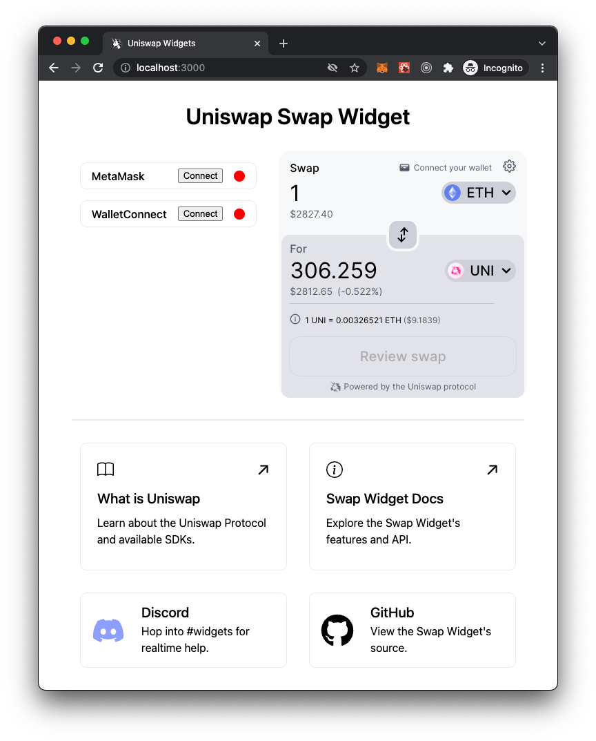 Uniswap Widgets