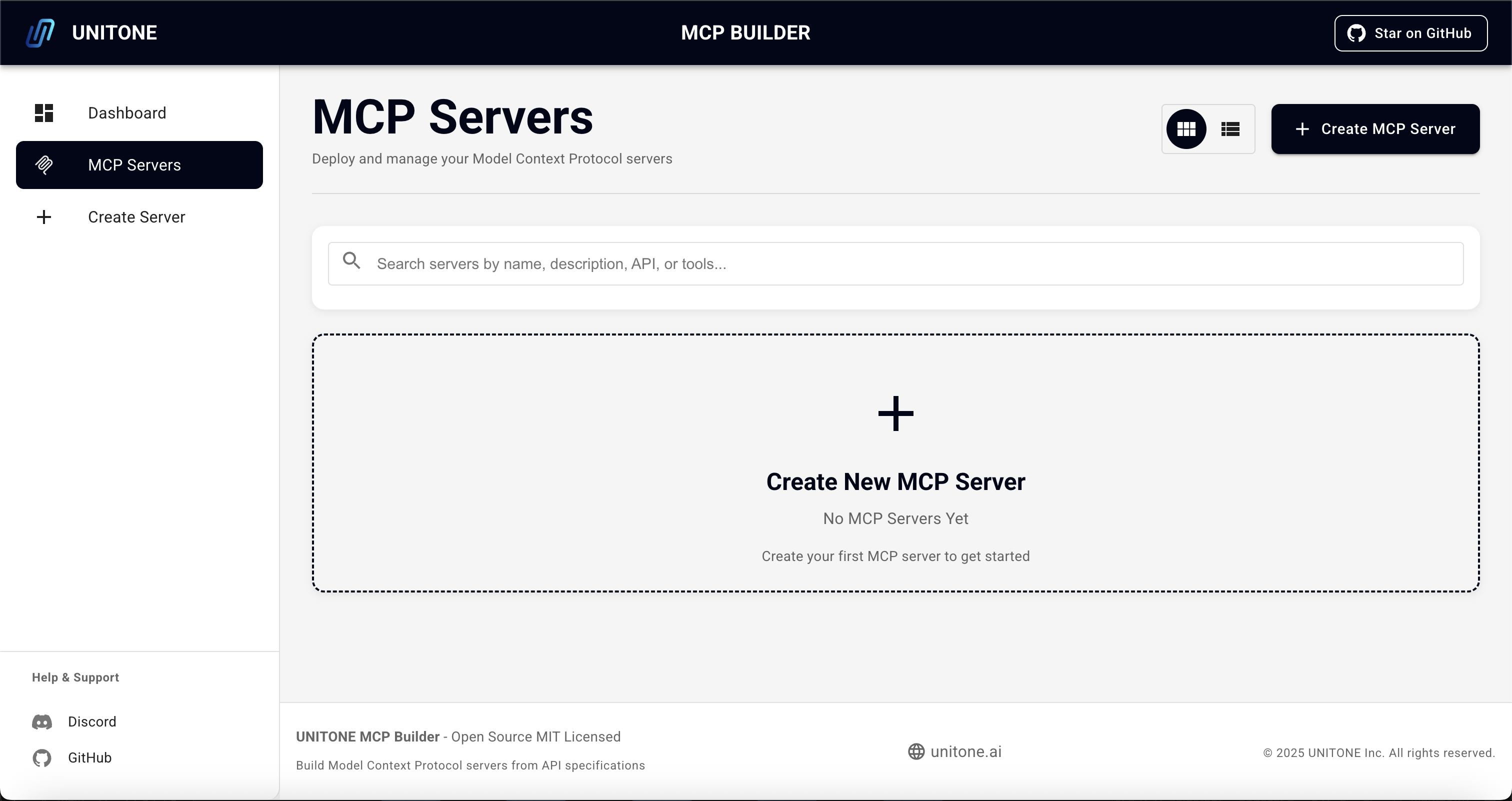 MCP Servers Dashboard