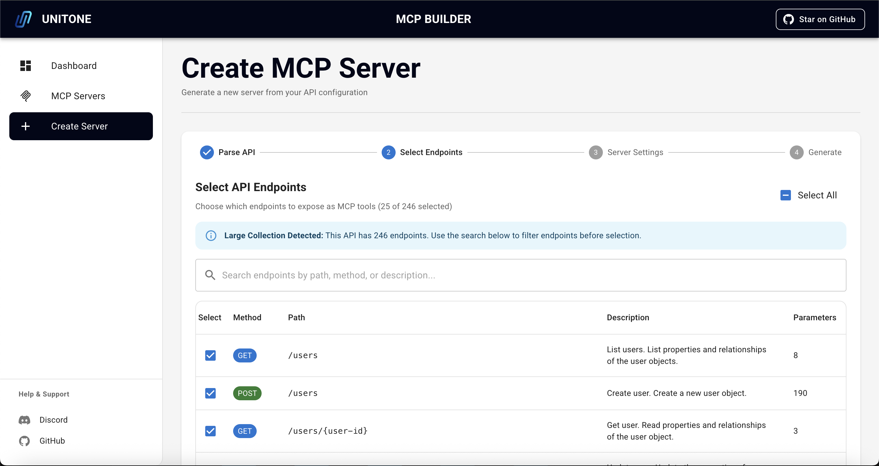Select Endpoints