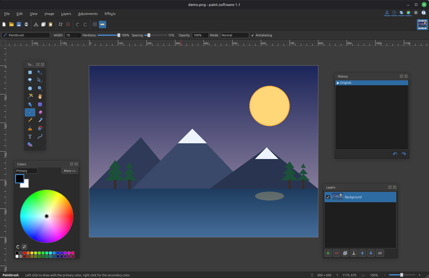 Screenshot of paint.software