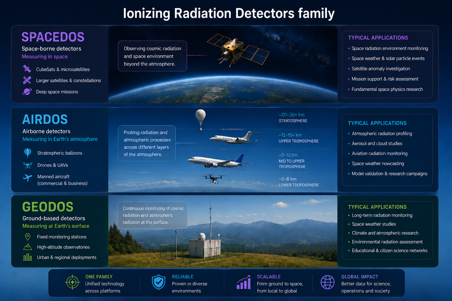 UST Ionizing radiation detector instrument types