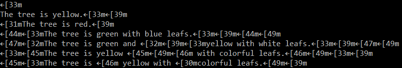 example of terminal not supporting colors