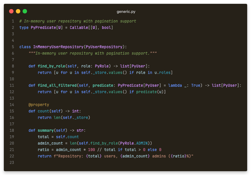 Python highlighting (dark)