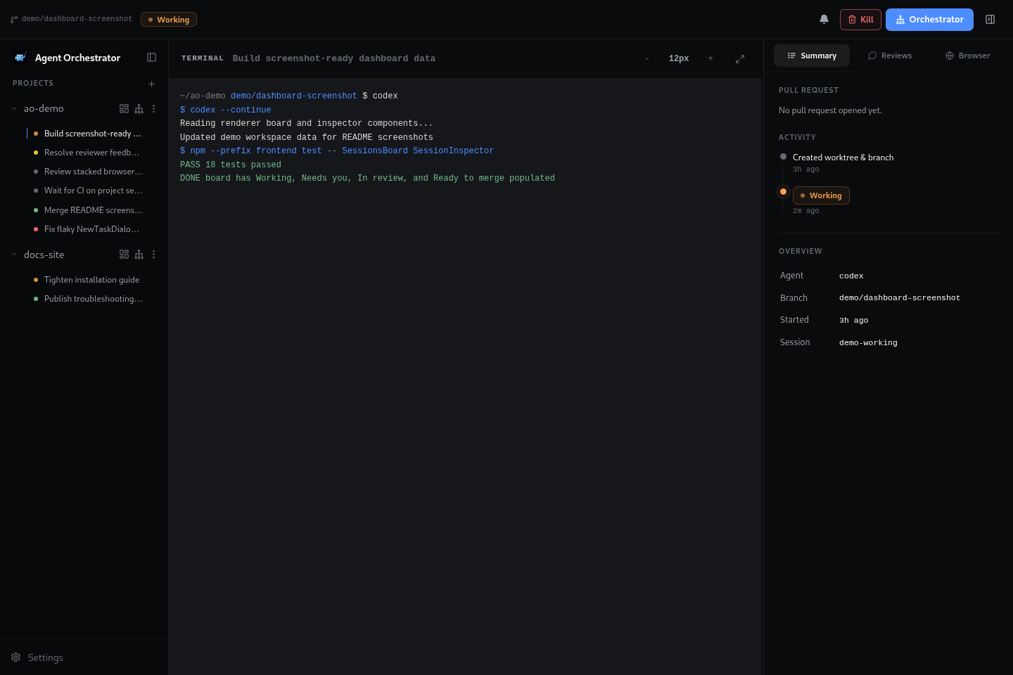 Session terminal inside Agent Orchestrator