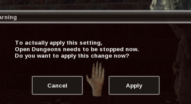 apply dialog fixed