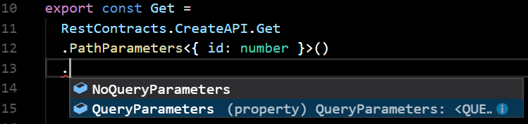 Intellisense gives you the option to specify query/body parameters, or none