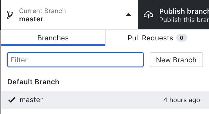 Open branch navigation