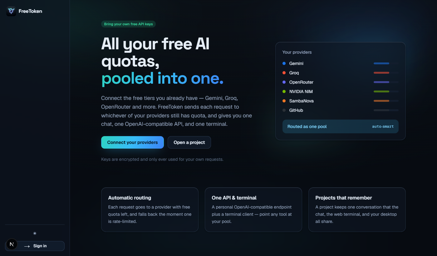 FreeToken home