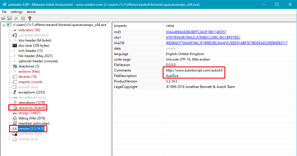 PeStudio Analysis