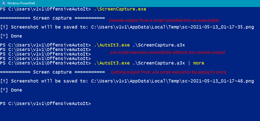 Script output comparison